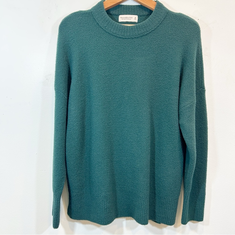 Abercrombie & Fitch Teal-Green Crewneck Soft Sweater Medium Preppy